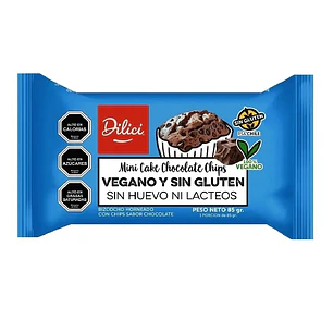MINICAKE DILICI CHOCOLATE CHIPS SIN GLUTEN Y VEGANO 85 GR - CATEDRAL