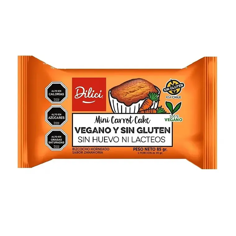MINICAKE DILICI CARROT CAKE SIN GLUTEN Y VEGANO 85 GR - CATEDRAL  1