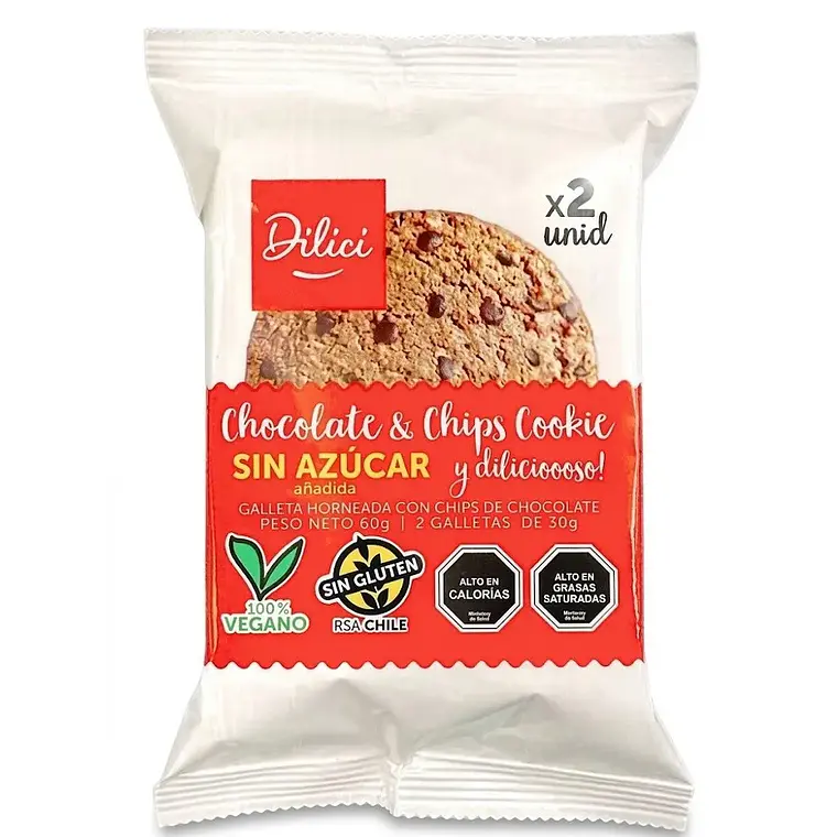 GALLETA DE CHOCOLATE & CHIPS DILICI 2 UN 60 GRS - CATEDRAL 1