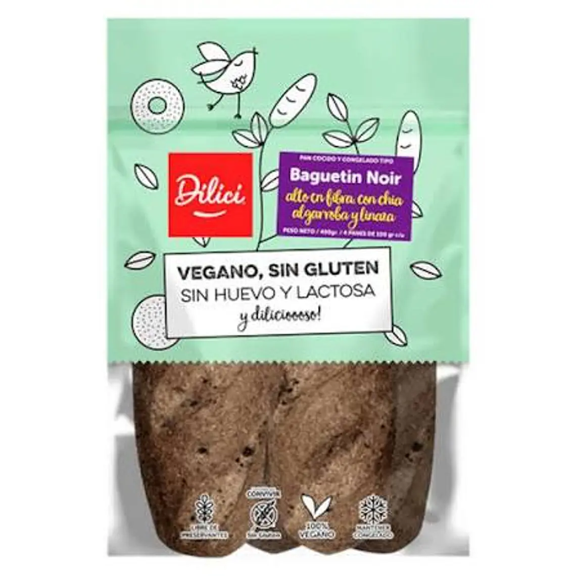 PAN BAGUETE NOIR DILICI (4 UNI) 400GR - CATEDRAL 1