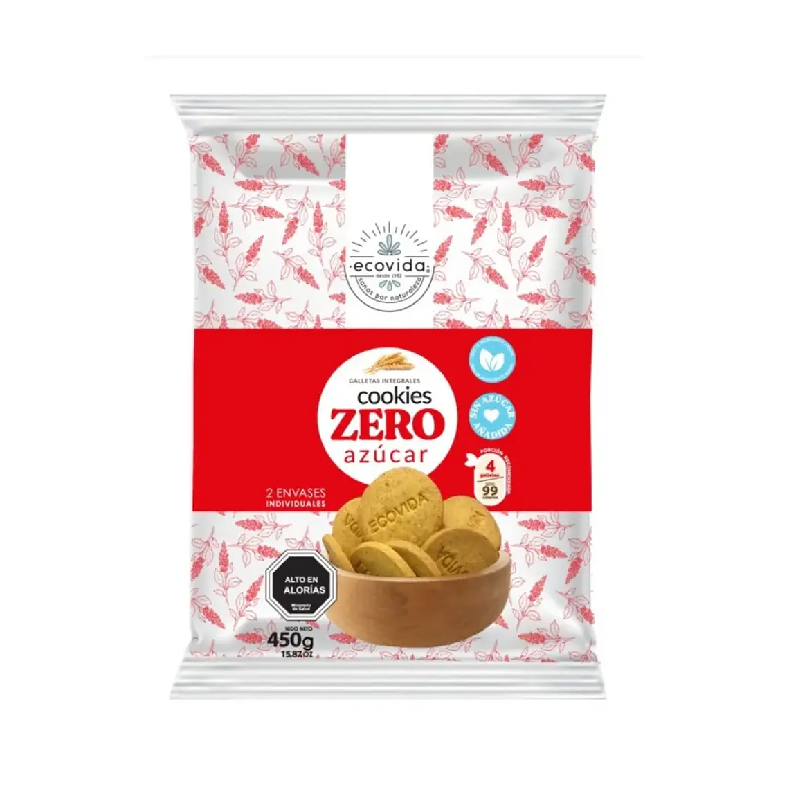 GALLETA ECOVIDA INTEGRAL SIN AZUCAR 450GRS 1
