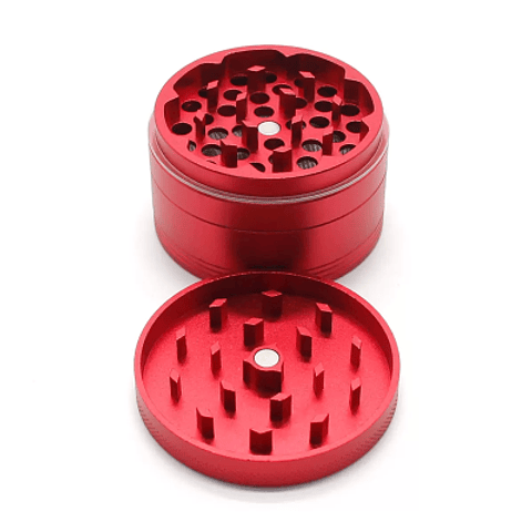 Moledor Calvo Aluminio 63mm - 4 piezas - rojo