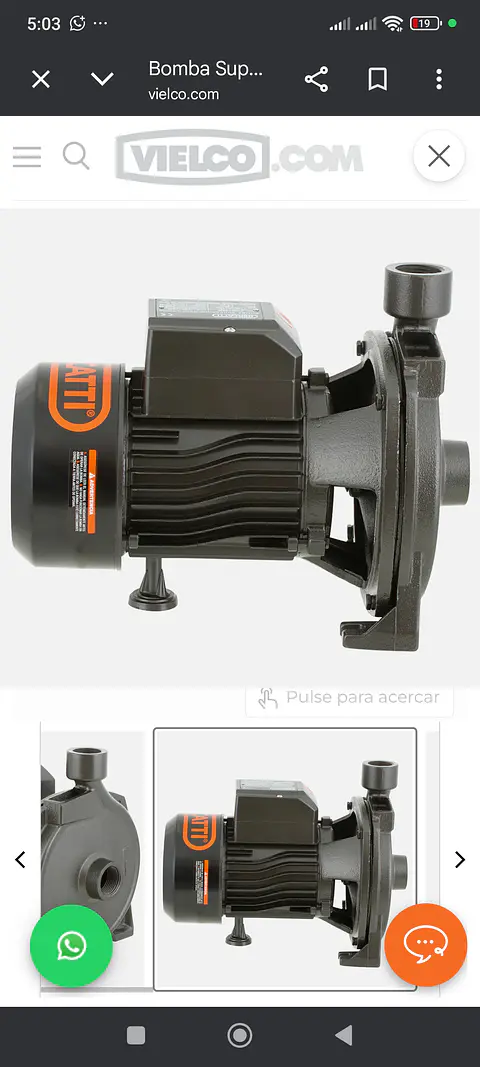 Bomba Superficie Centrífuga Autocebante 1HP BERCATTI JET100B