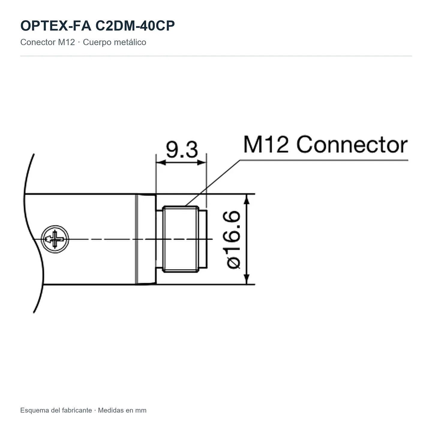 Sensor Fotoeléctrico Optex C2DM-40CP M18 PNP 40cm 3