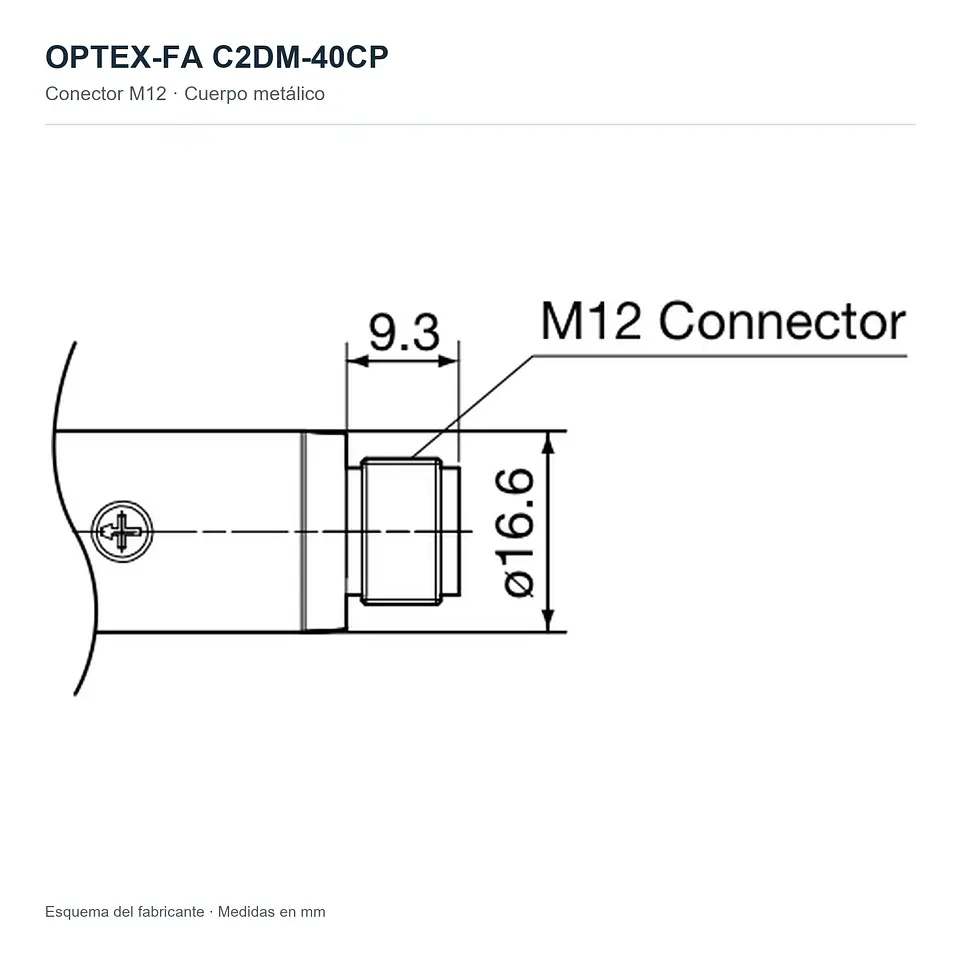 Sensor Fotoeléctrico Optex C2DM-40CP M18 PNP 40cm 3