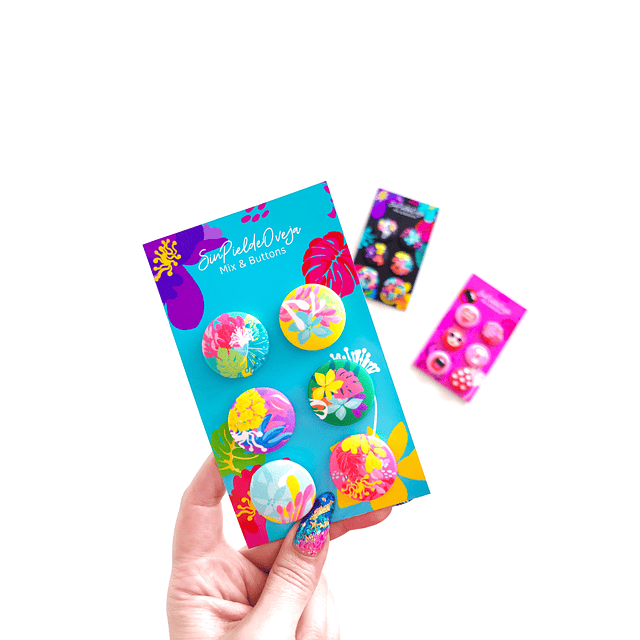 Pack 6 Botones "Mix & Buttons" Shiny Colors 28mm