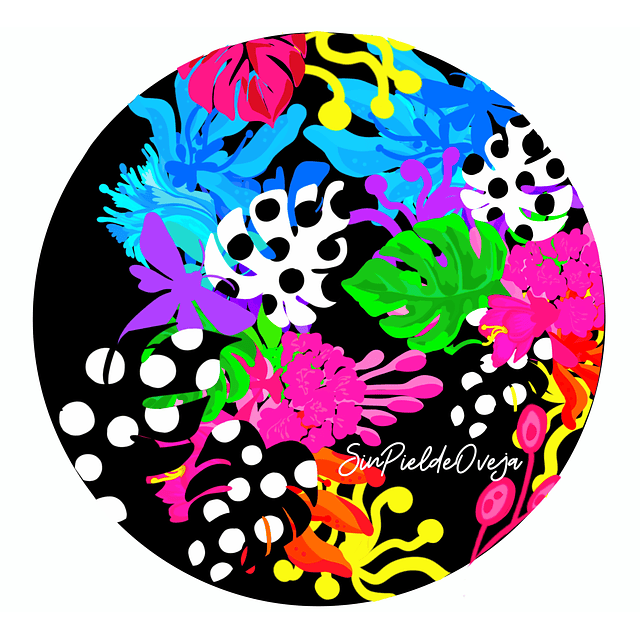 Round pad "Dots & Colors" 25 cms de diámetro ilustrado por Sinpieldeoveja