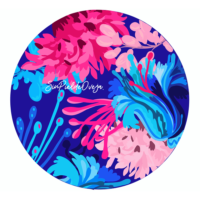 Round pad "Blue & dreams" 25 cms de diámetro ilustrado por Sinpieldeoveja 