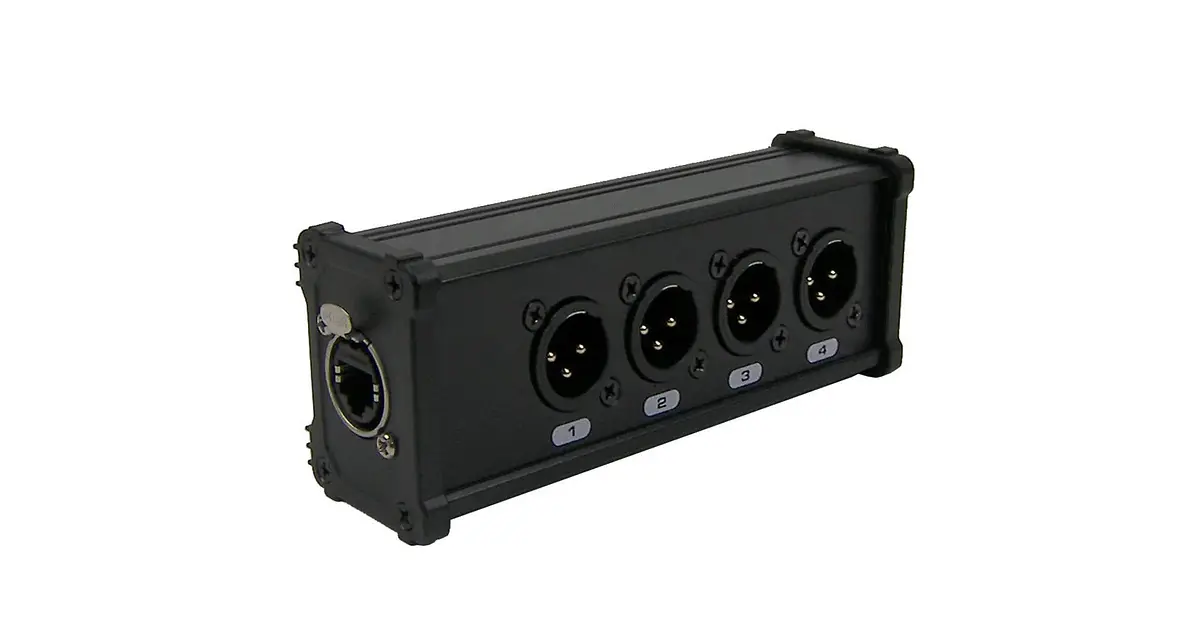Caja Distribuidora RJ45 - XLR Macho 4 canales