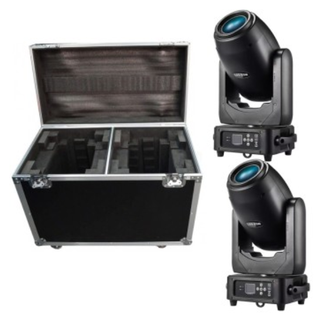 Cabeza Móvil Led Hibrida 300BSW Kit 2 + Case 3