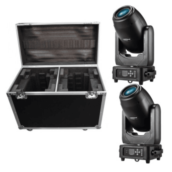 Cabeza Móvil Led Hibrida 300BSW Kit 2 + Case 3