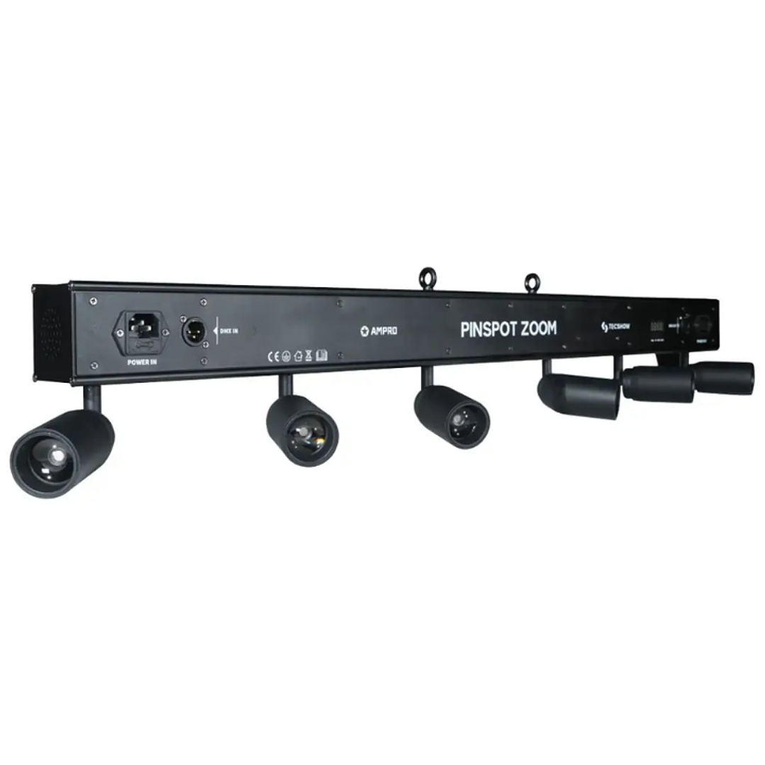 Barra Pin Spot Led 6 Focos 10W Cálido con Zoom  1