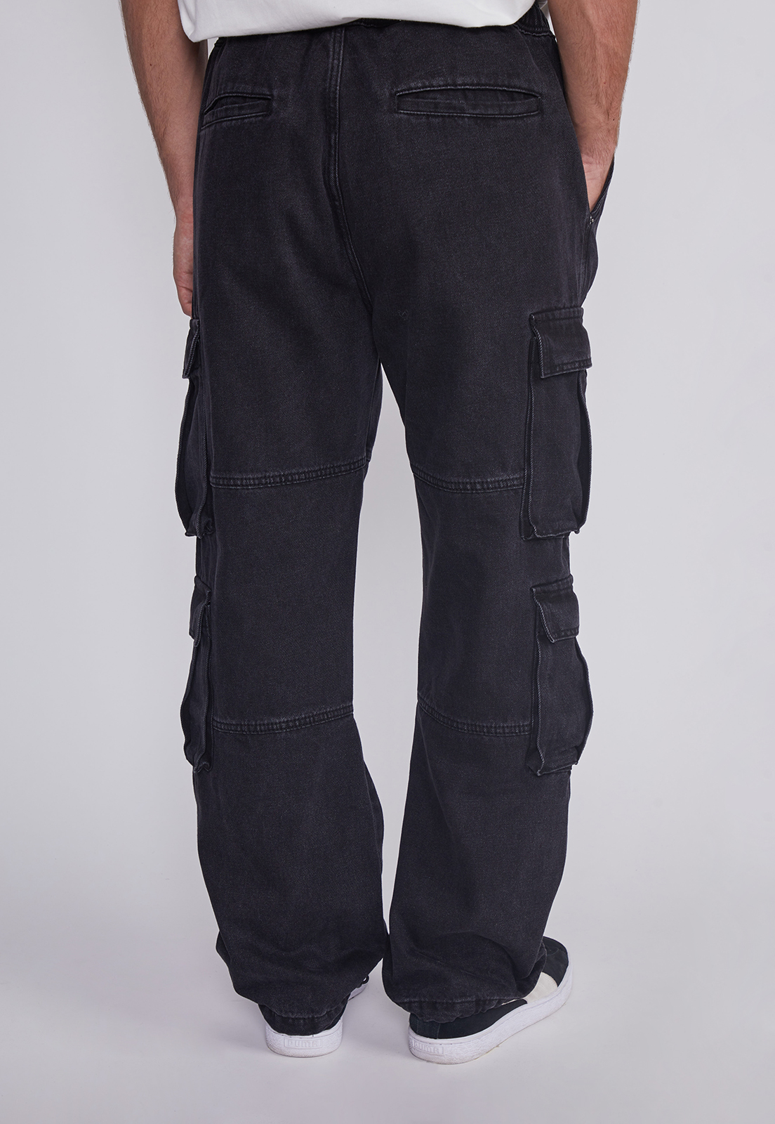 Jeans Hombre Multicargo Negro Sioux 4
