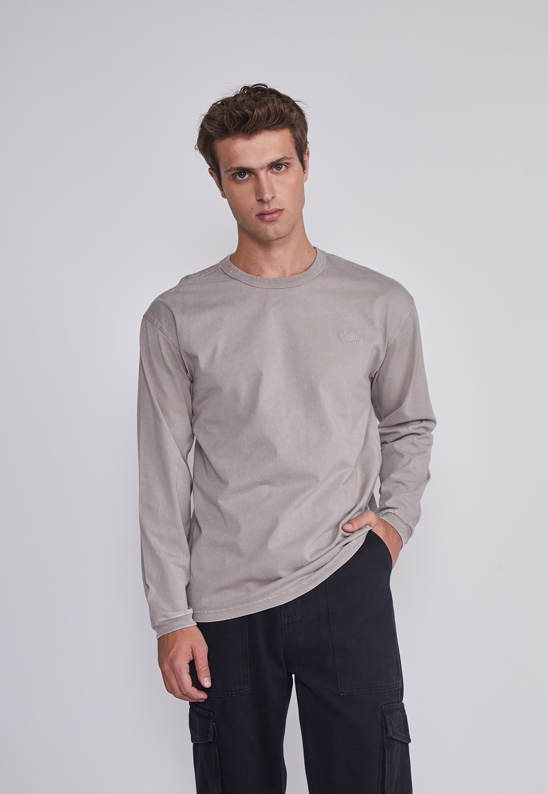 Polera Hombre Lavada Basica Beige Sioux 1