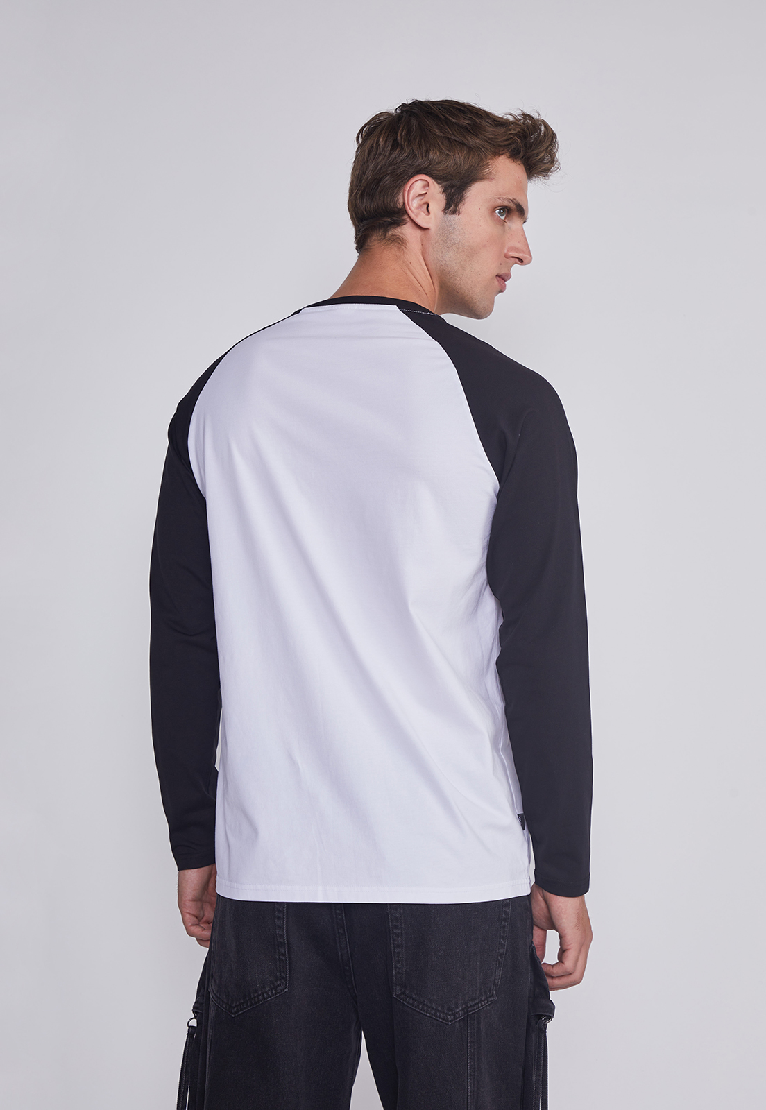 Polera Hombre Bicolor Negro Sioux 4