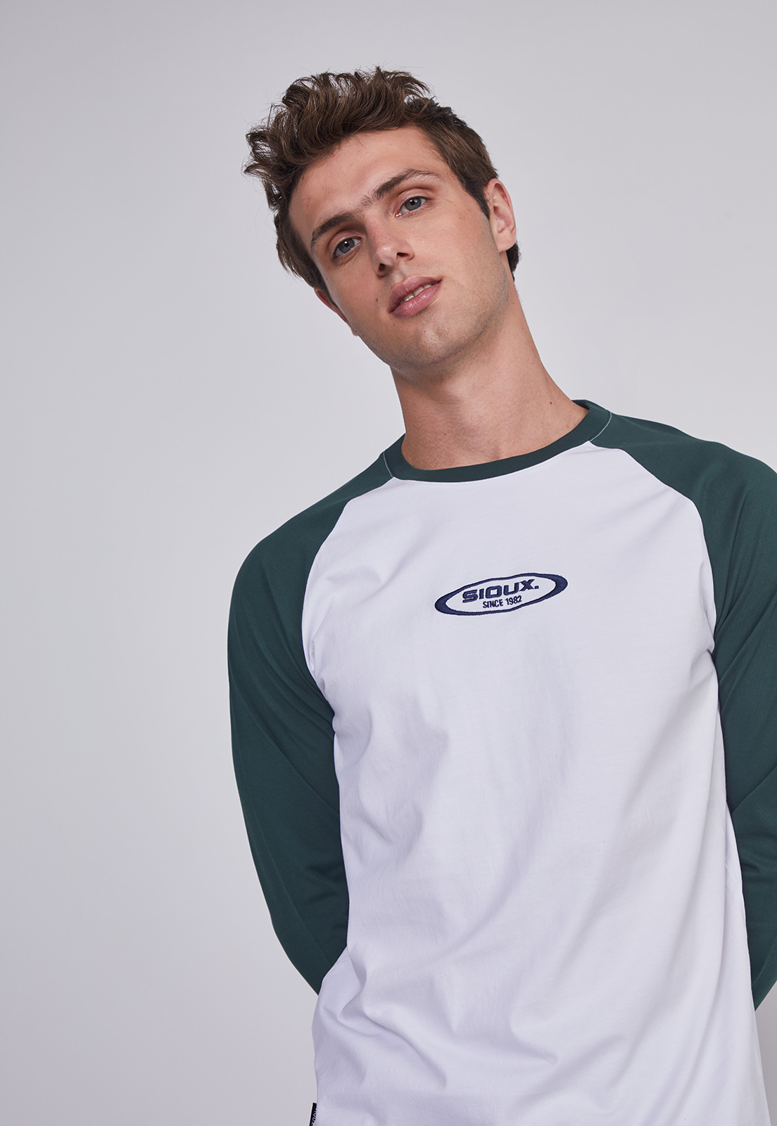 Polera Hombre Bicolor Verde Sioux 2