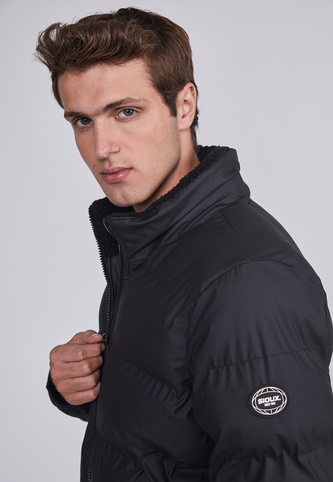 Parka Hombre Acolchada Engomada Negro Sioux 3