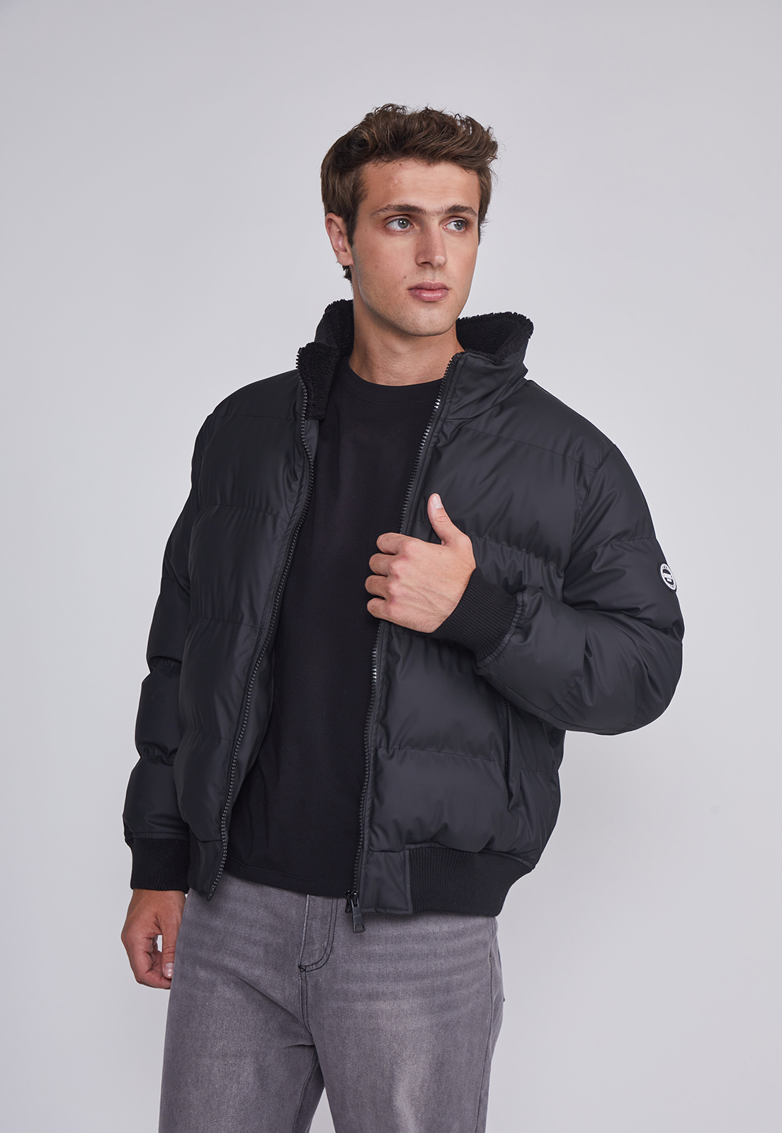 Parka Hombre Acolchada Engomada Negro Sioux 1