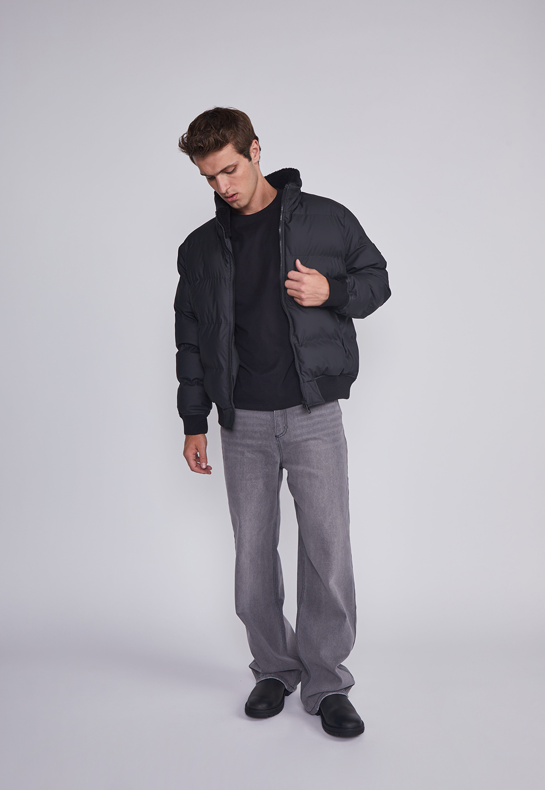 Parka Hombre Acolchada Engomada Negro Sioux 5