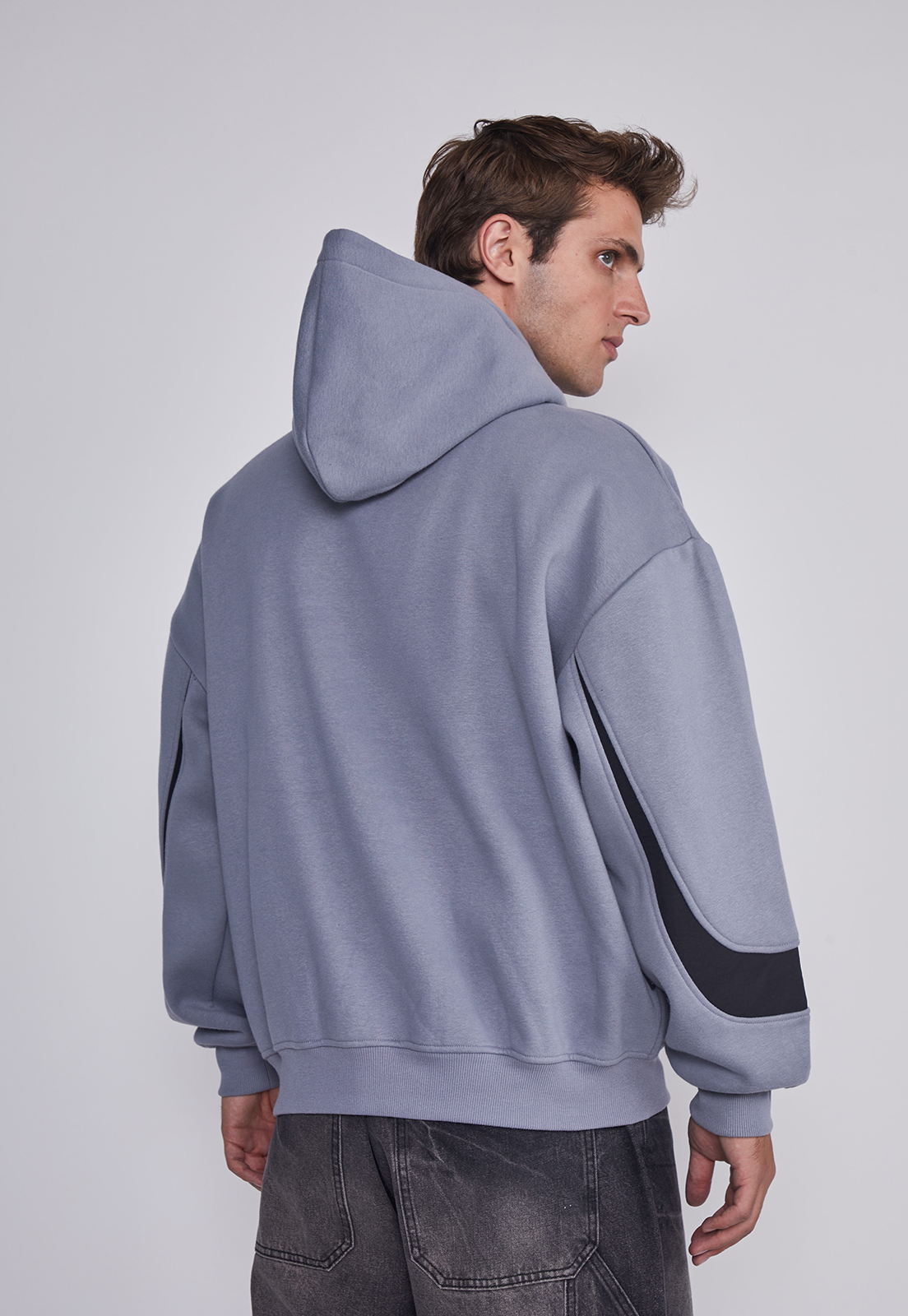 Polerón Hombre Aplicacion Brazos Gris Sioux 4