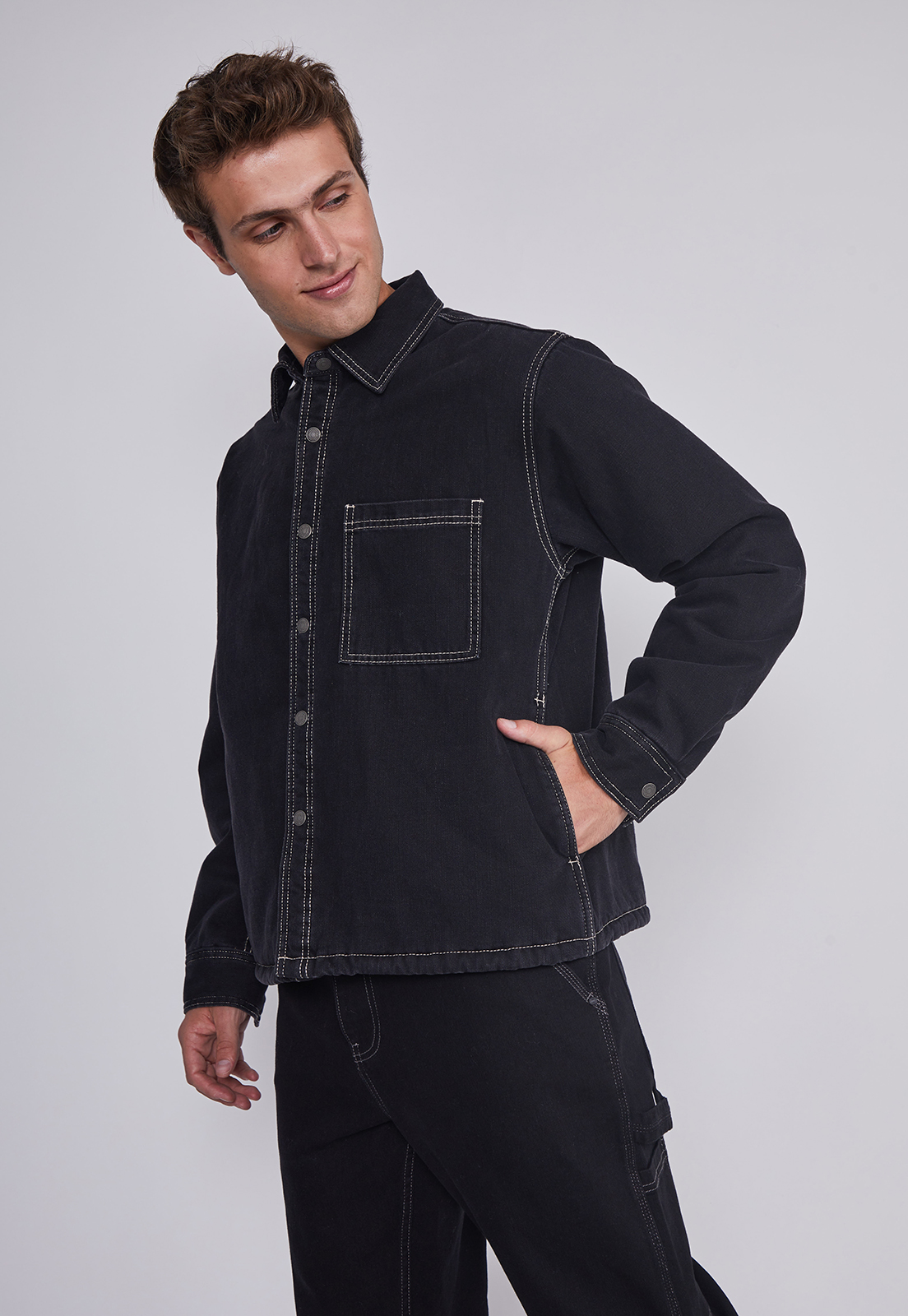 Chaqueta Hombre Denim Peluda Negro Sioux 1