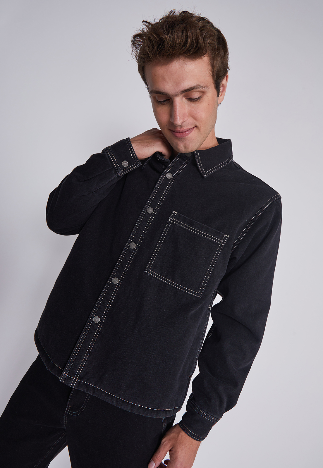 Chaqueta Hombre Denim Peluda Negro Sioux 2