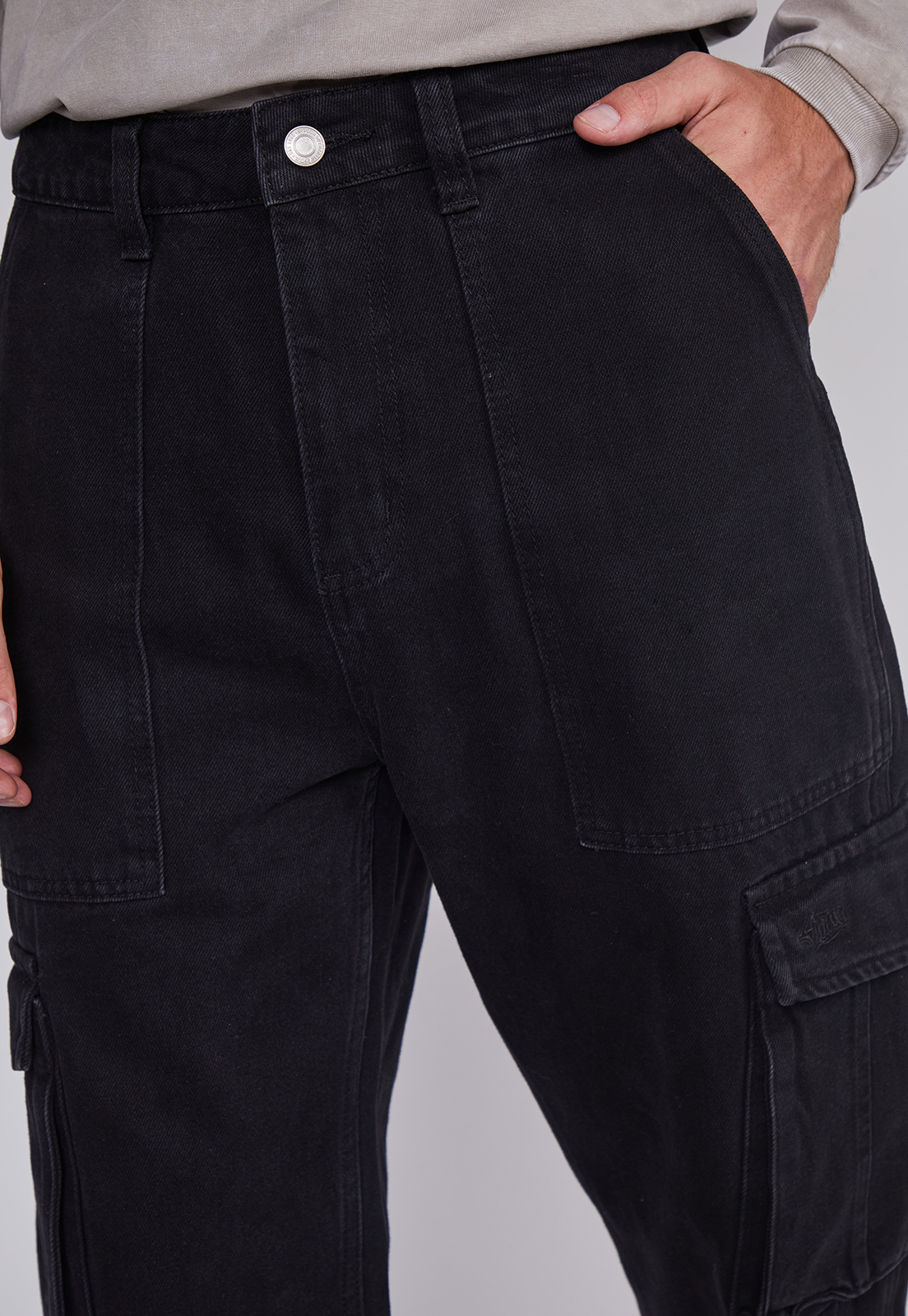 Jeans Hombre Cargo Regular Negro Sioux 2