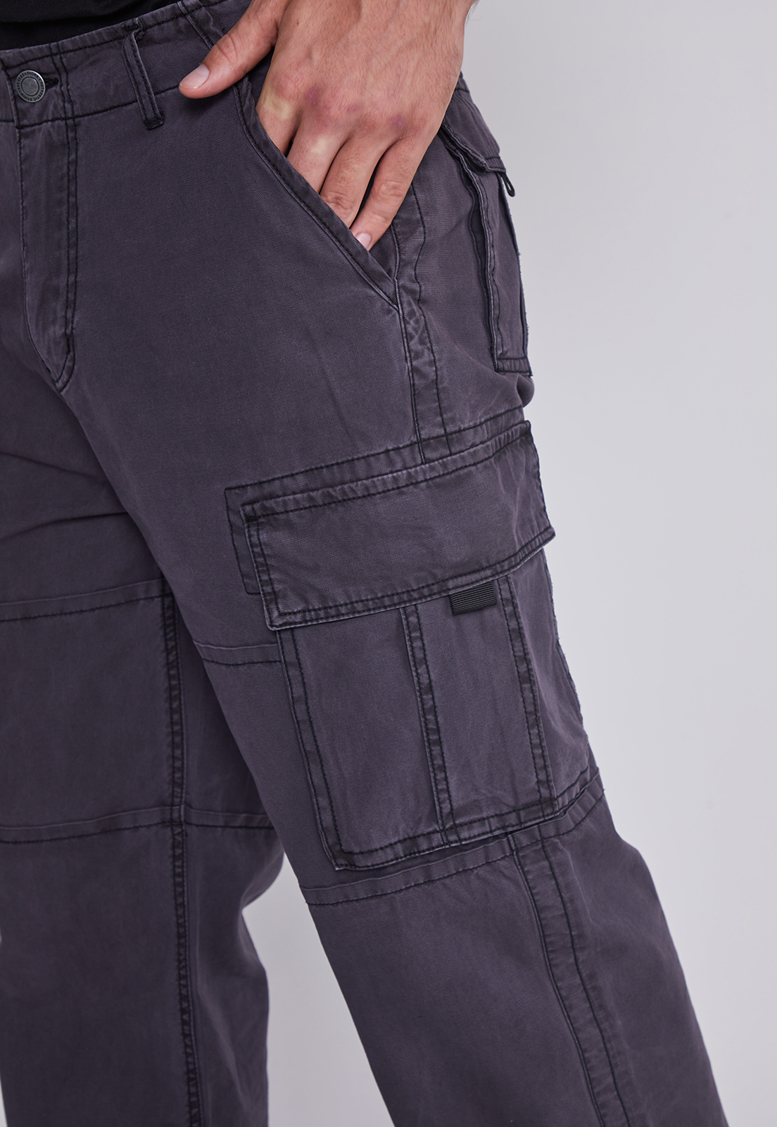 Pantalón Hombre Cargo Ajustable Gris Sioux 3