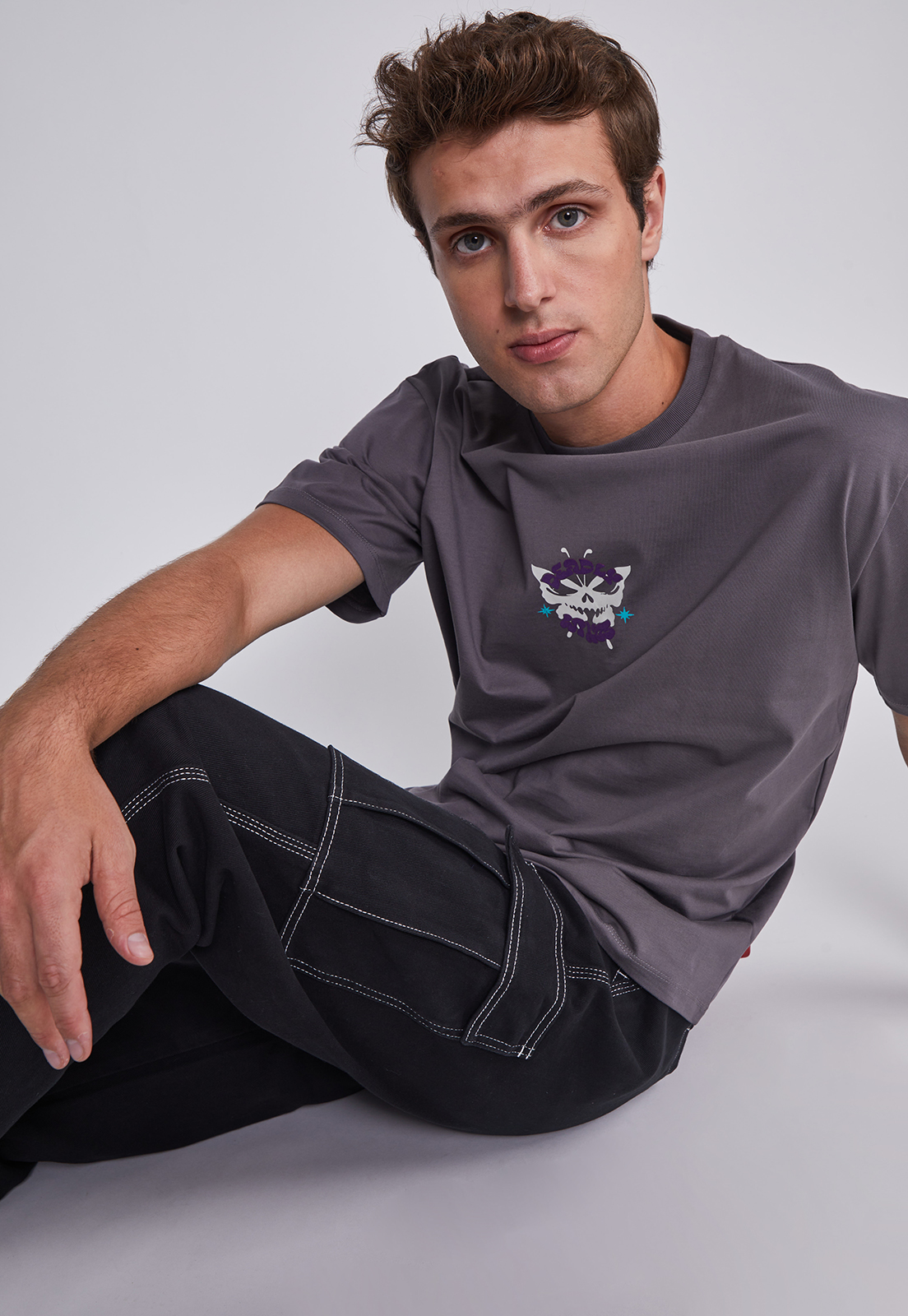 Jeans Hombre Cargo Contraste Negro Sioux 2