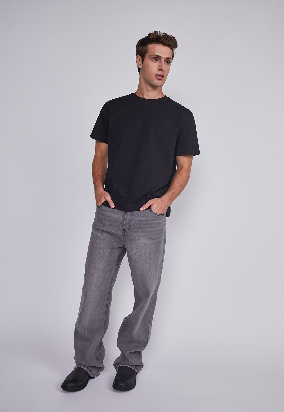 Jeans Hombre Wide Leg Gris Sioux 2