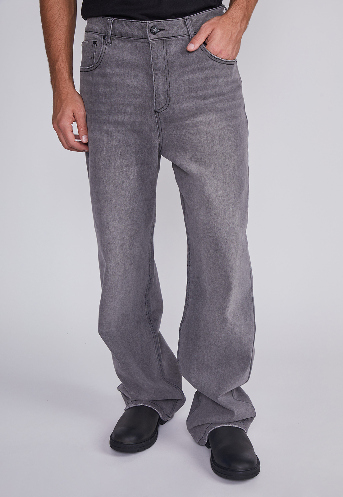 Jeans Hombre Wide Leg Gris Sioux 1