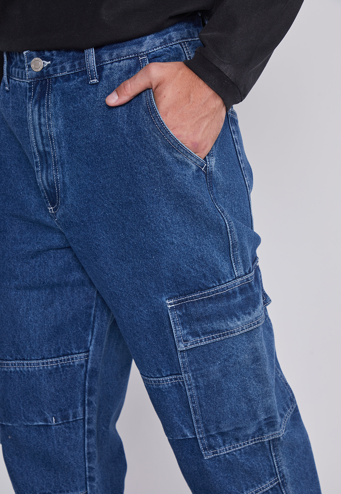 Jeans Hombre Cargo Style Azul Sioux 3