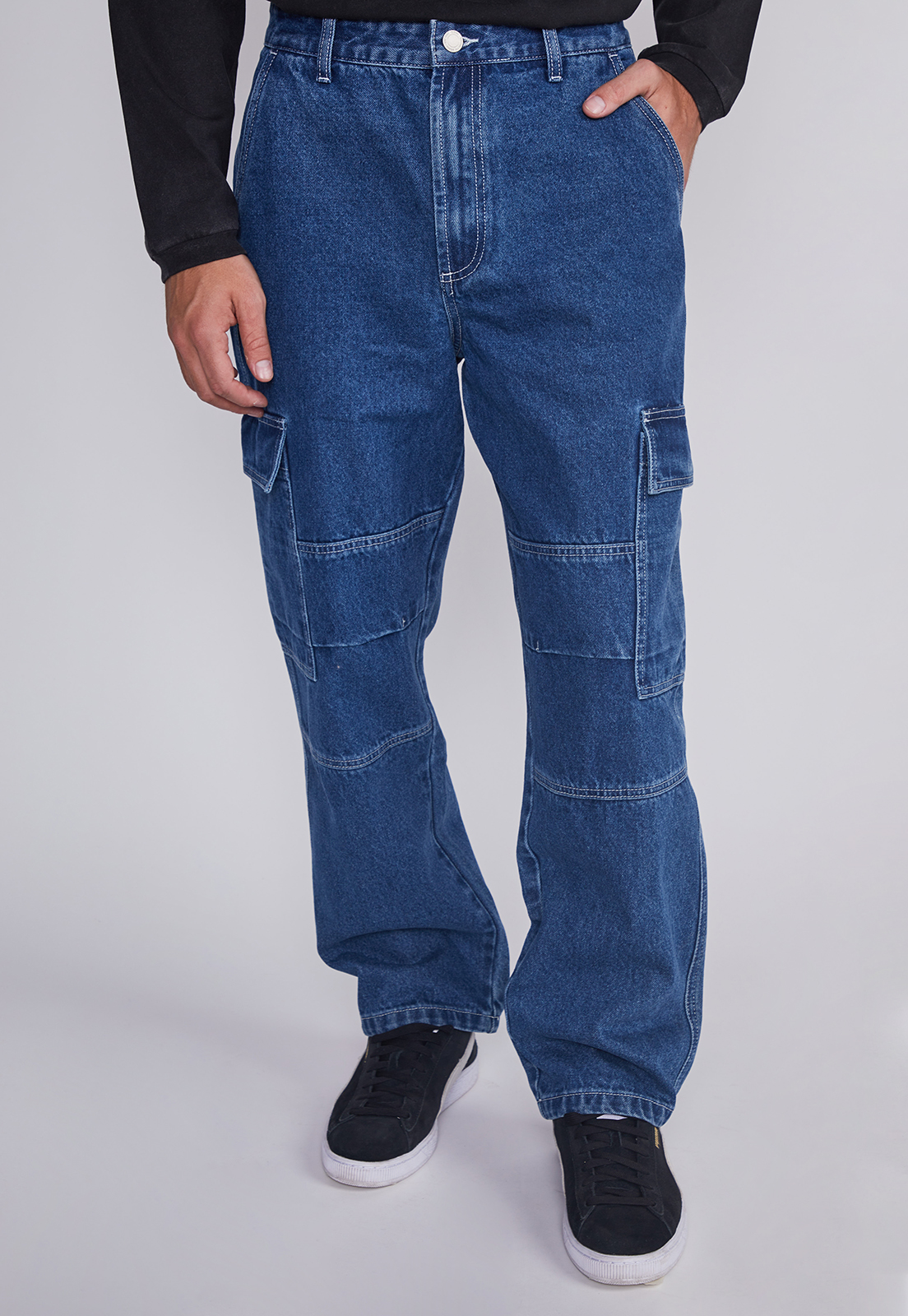Jeans Hombre Cargo Style Azul Sioux 1