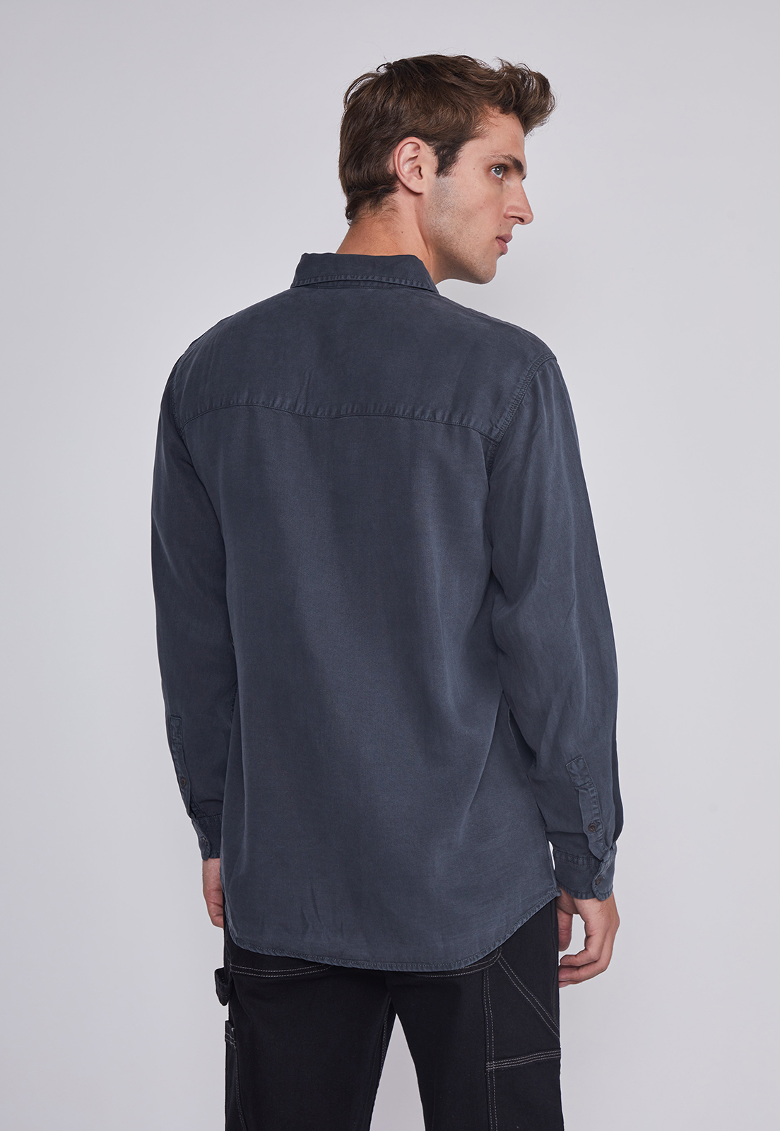 Camisa Hombre Lavada Azul Sioux 3