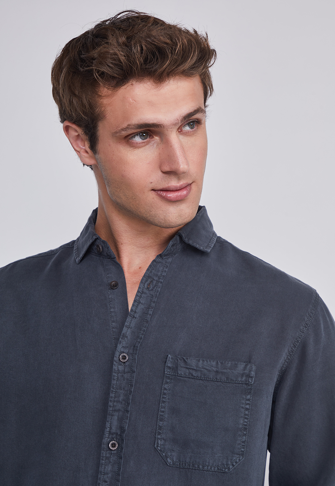 Camisa Hombre Lavada Azul Sioux 2