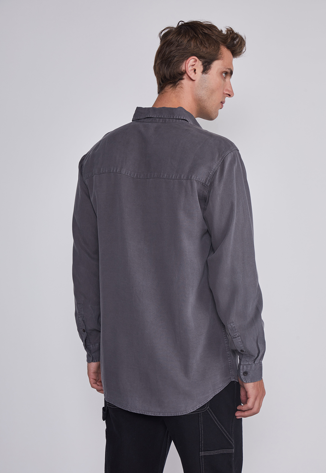 Camisa Hombre Lavada Gris Sioux 4