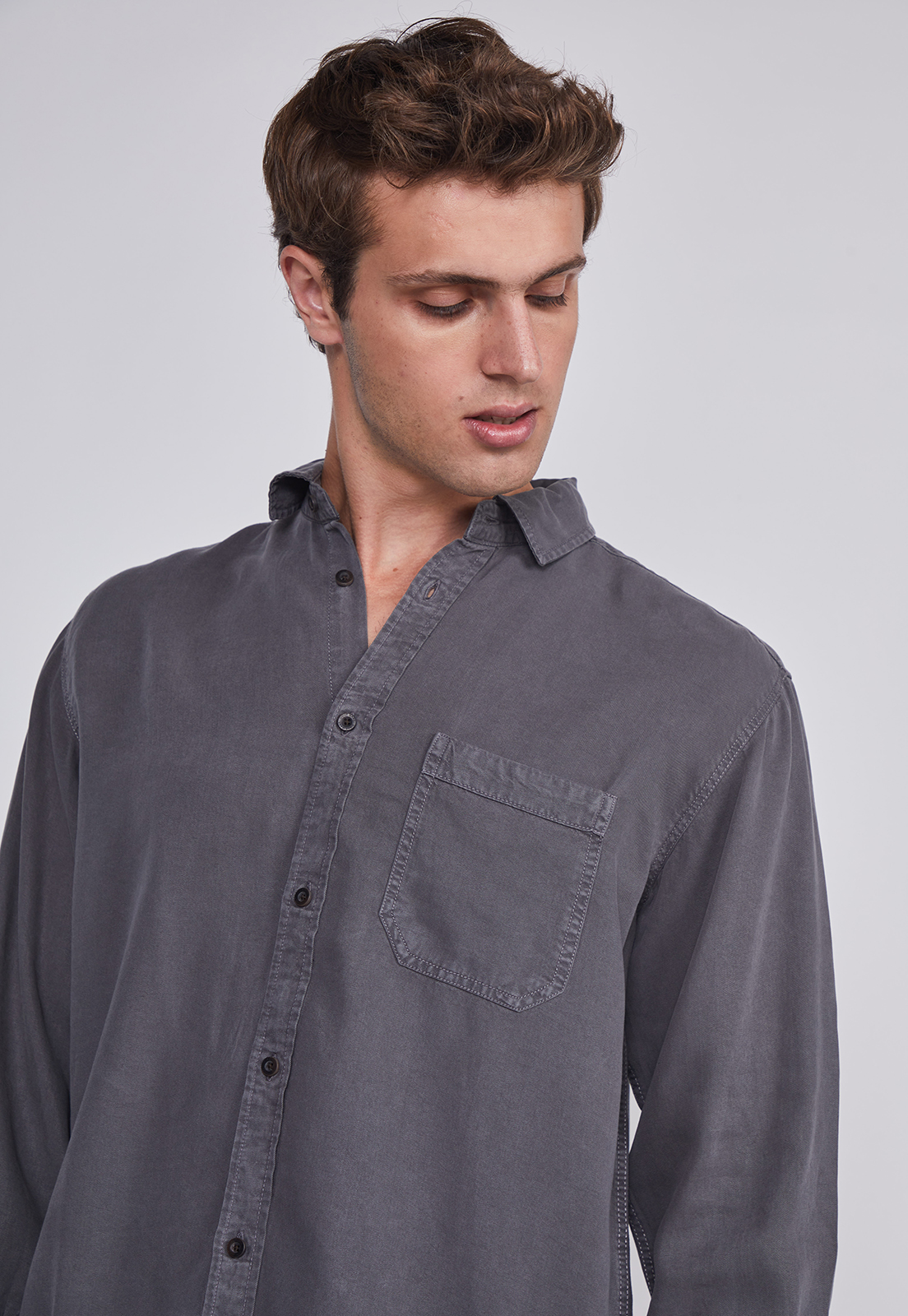 Camisa Hombre Lavada Gris Sioux 3