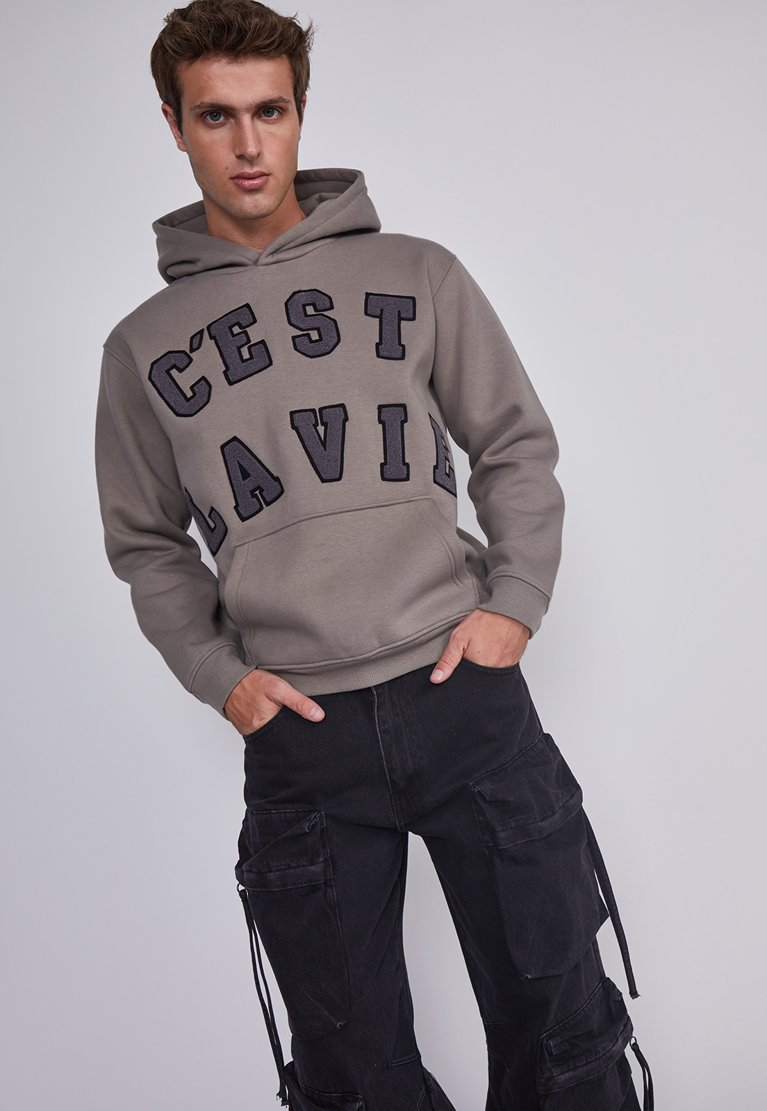 Polerón Hombre 3D College Gris Sioux 4