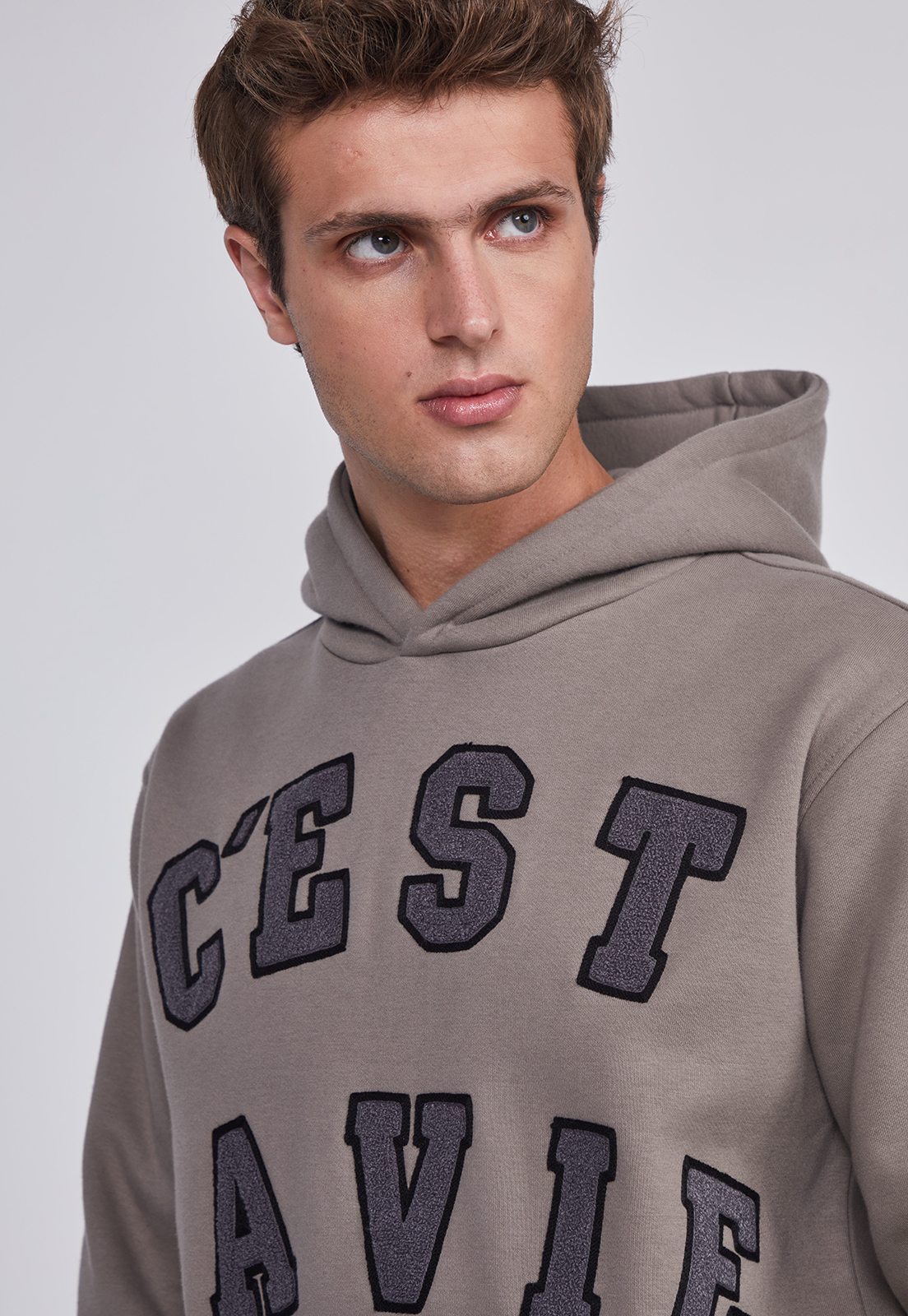 Polerón Hombre 3D College Gris Sioux 2