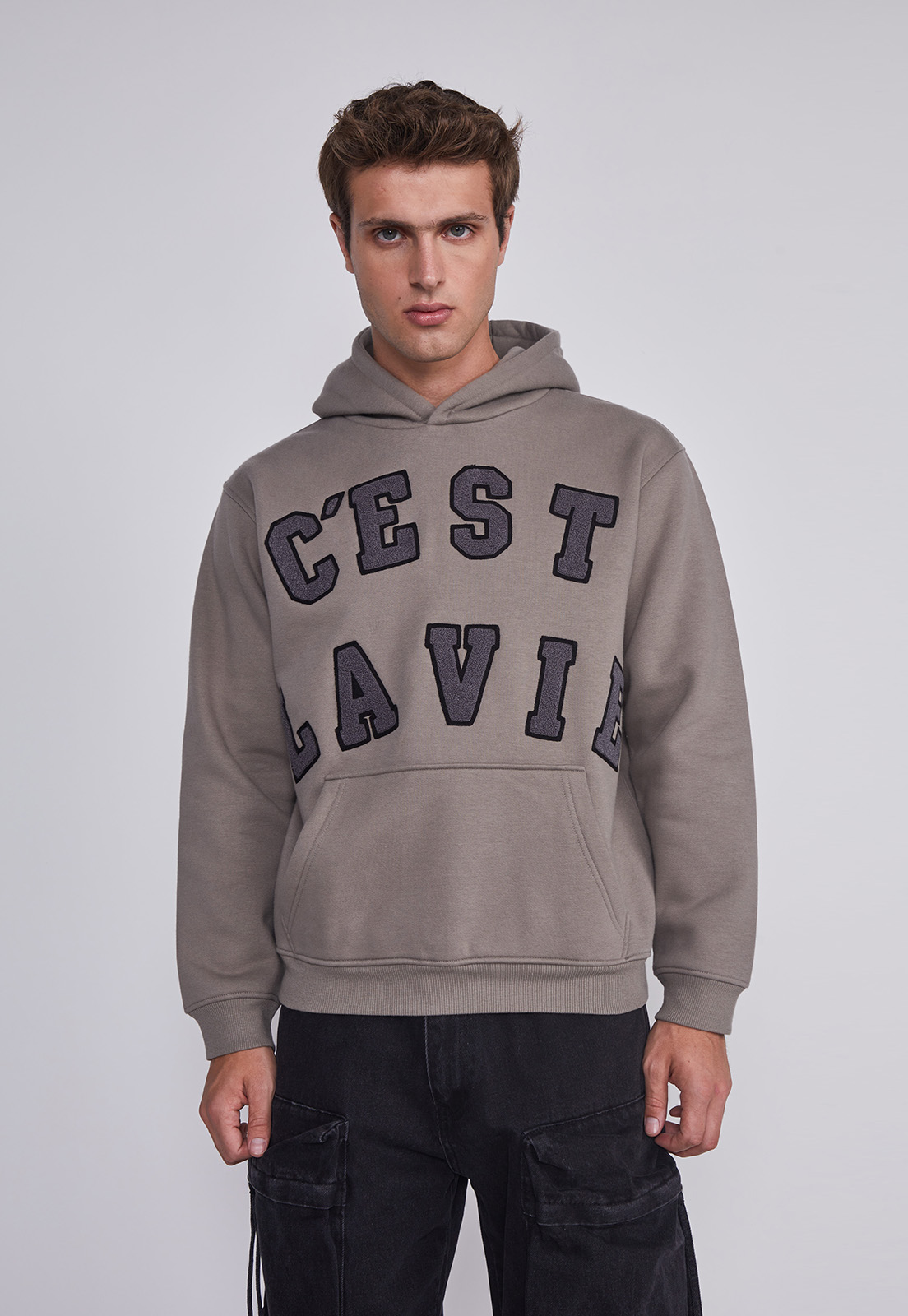 Polerón Hombre 3D College Gris Sioux 1