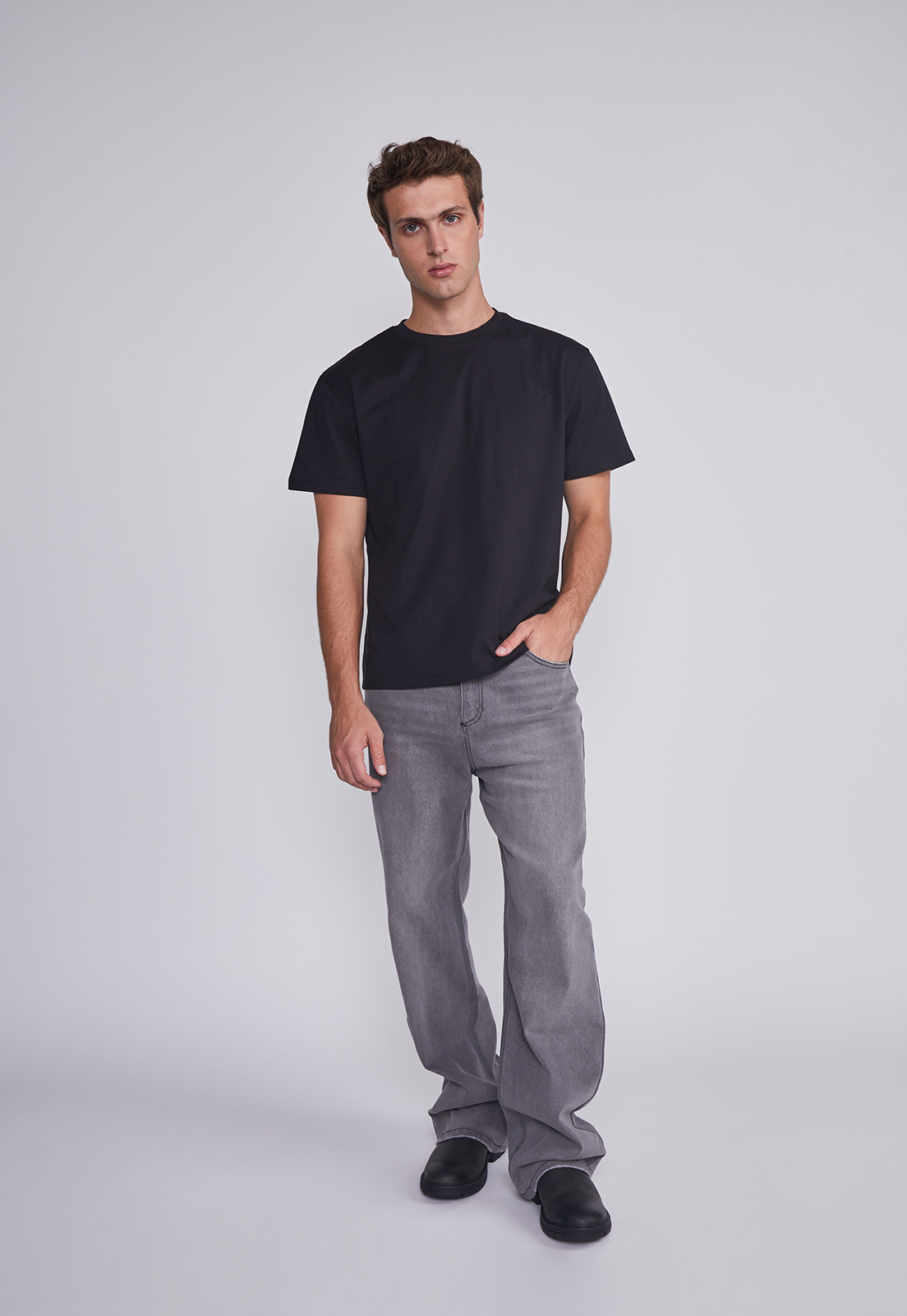 Polera Hombre Basica Negro Sioux 5