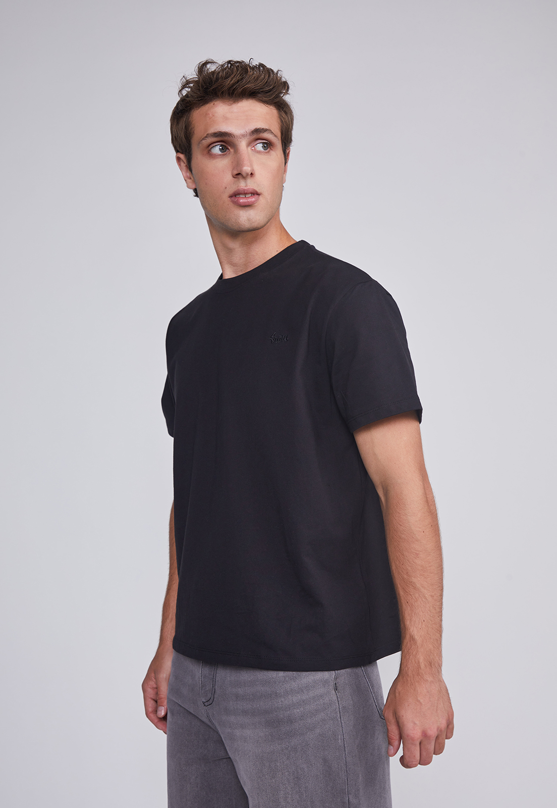 Polera Hombre Basica Negro Sioux 1