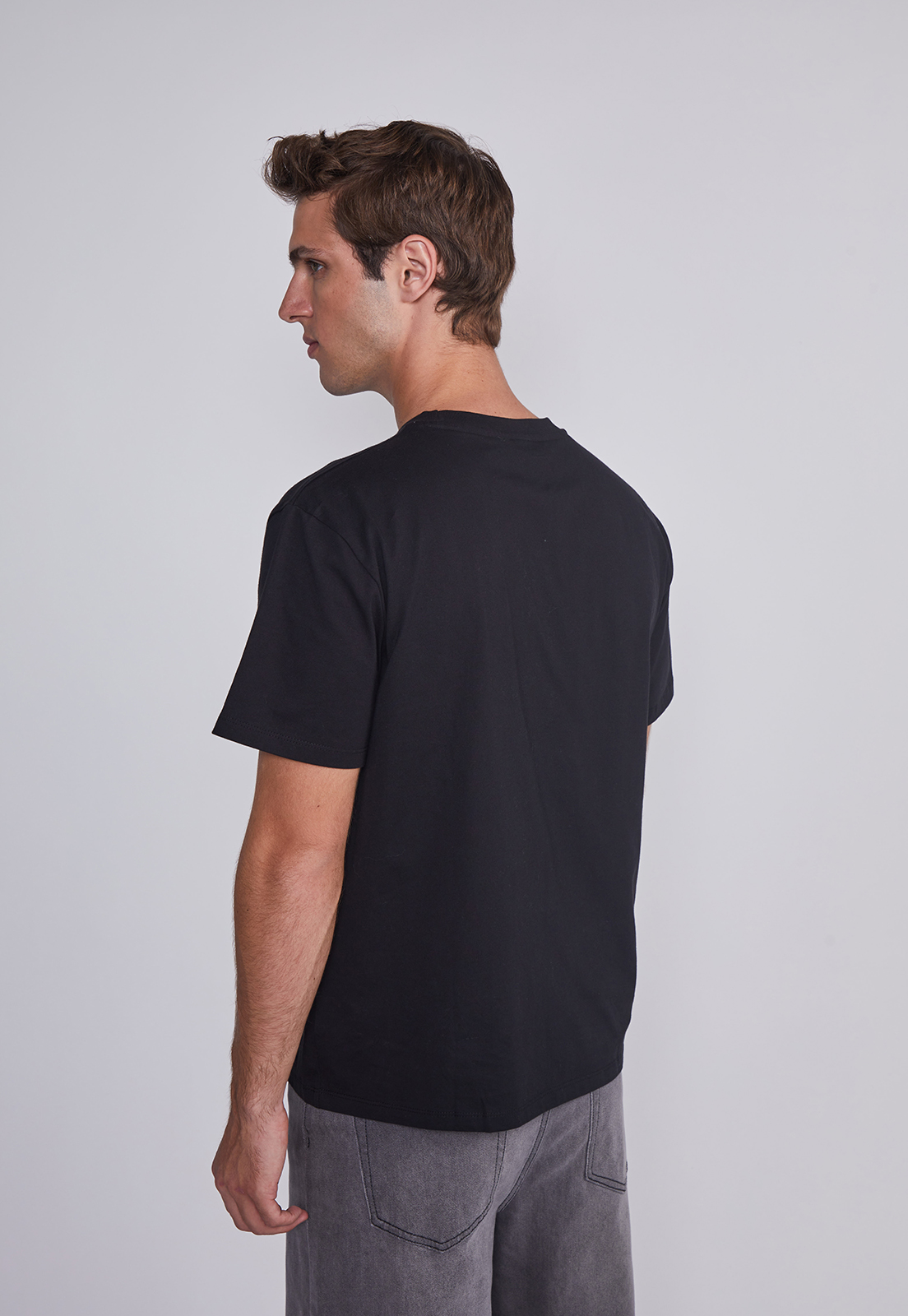 Polera Hombre Basica Negro Sioux 4