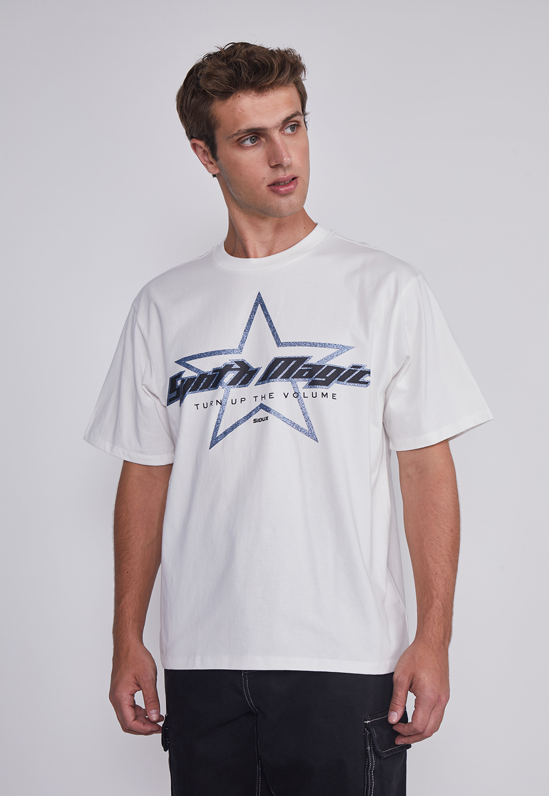 Polera Hombre Estrella Blanco Sioux 1
