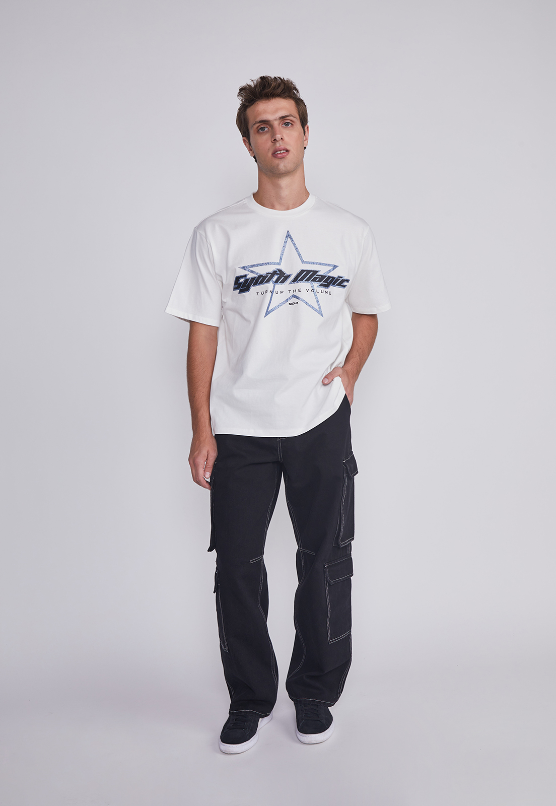 Polera Hombre Estrella Blanco Sioux 5