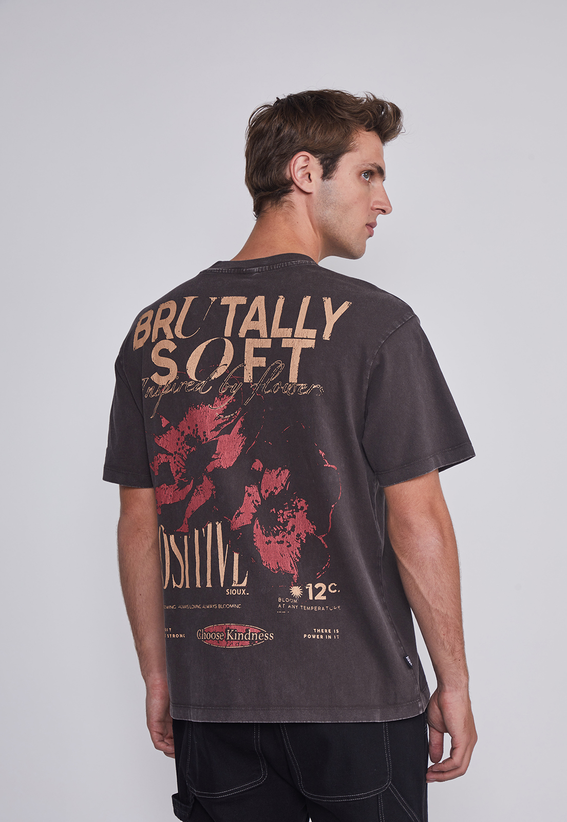 Polera Hombre Flor Gris Sioux 4