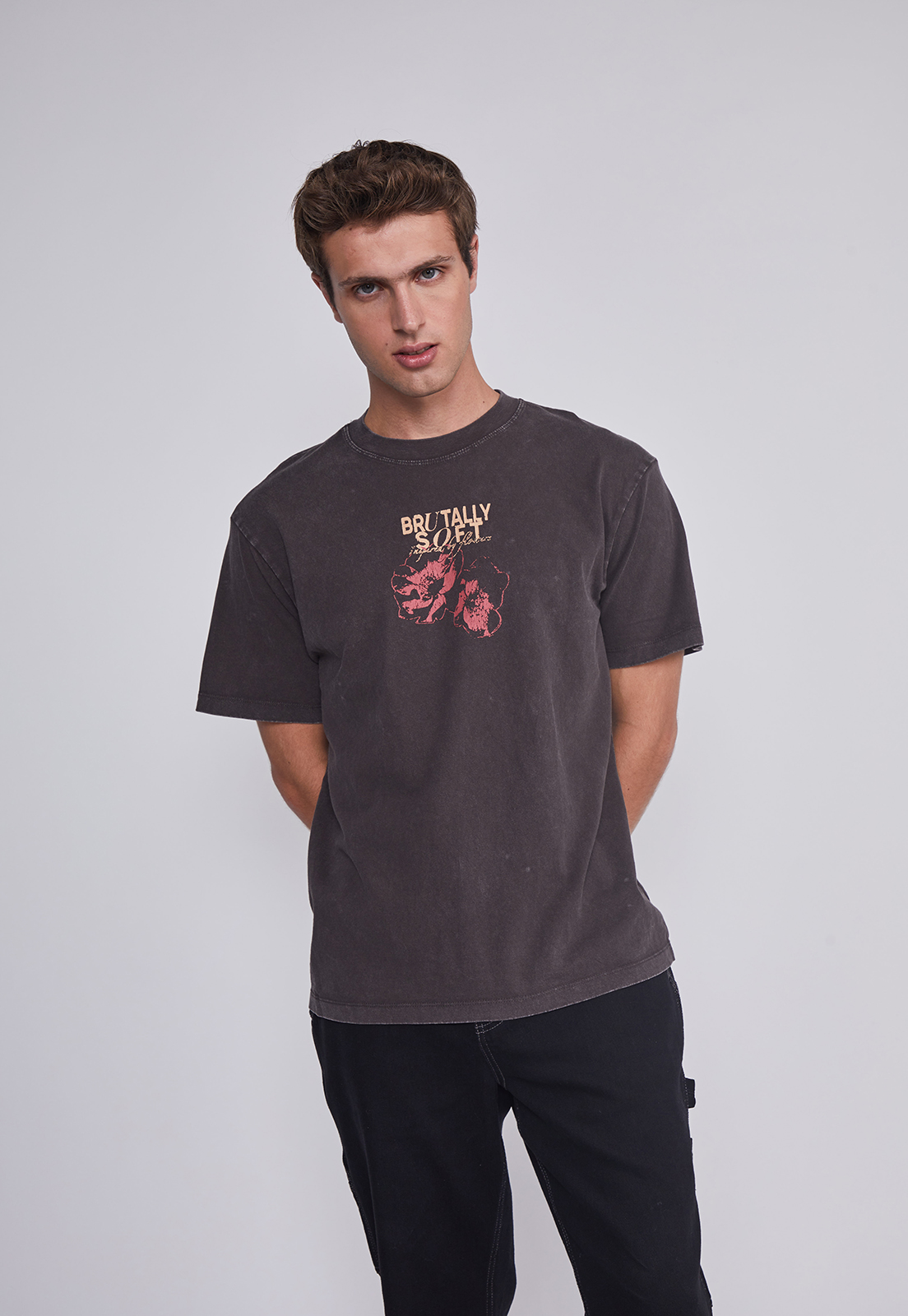 Polera Hombre Flor Gris Sioux 1