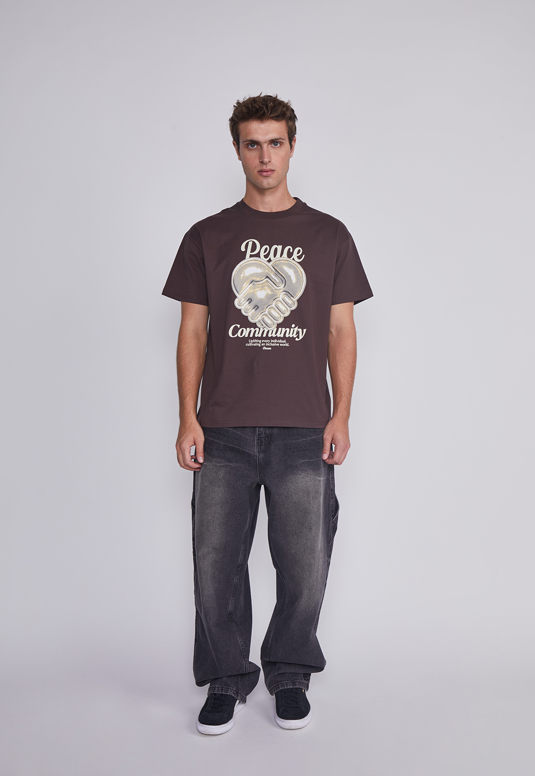 Polera Hombre Corazon Manos Café Sioux 5