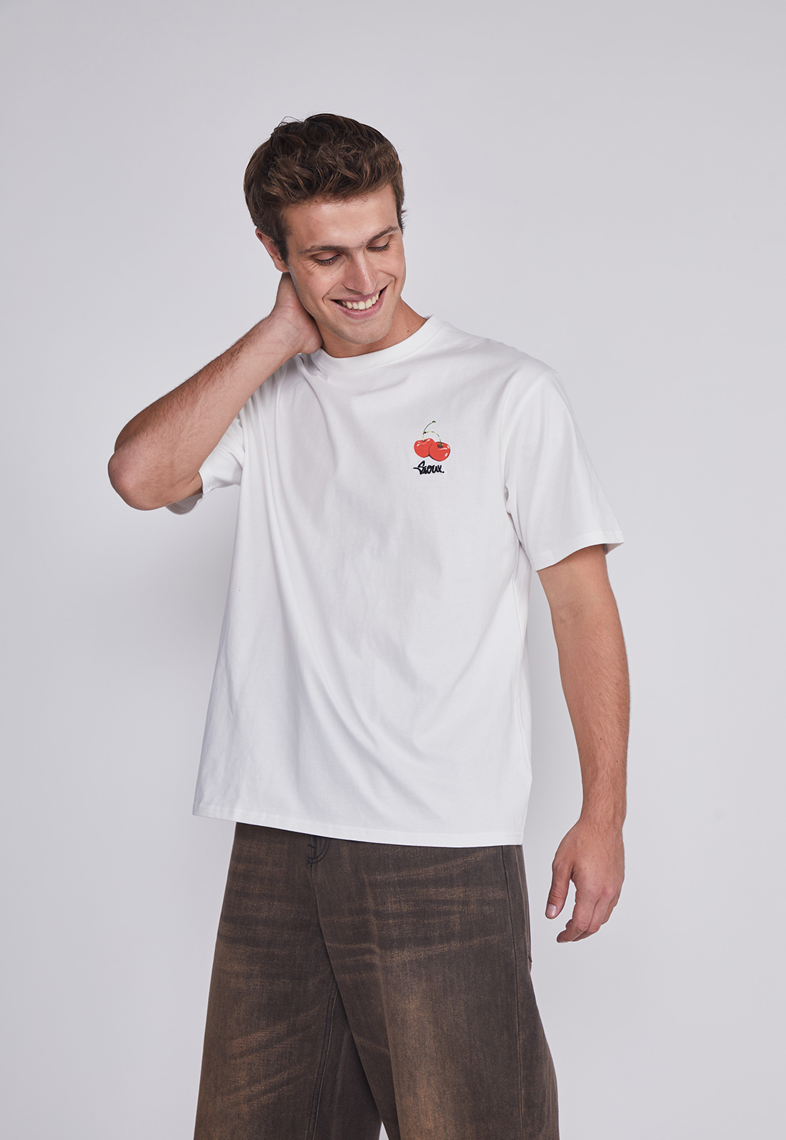 Polera Hombre Cerezas Blanco Sioux 1