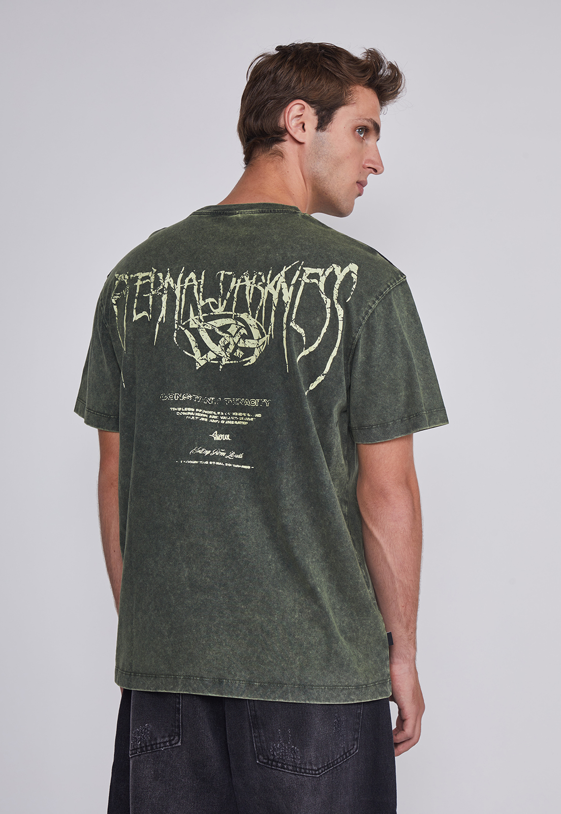 Polera Hombre Lavada Verde Sioux 4